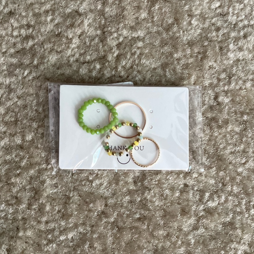 Green/Gold Rings One Size NWT